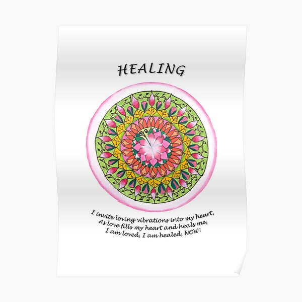 Healing Mandala (affirmation) Poster