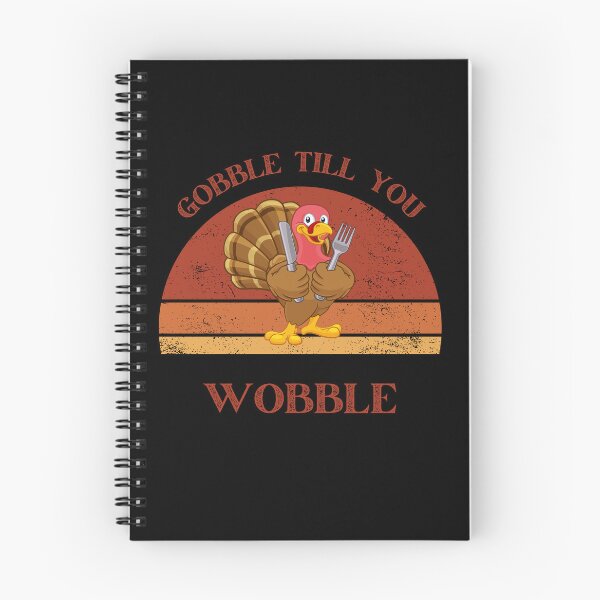 Item preview, Gobble till you wobble- Funny thanksgiving  Aprons designed and sold by ZoesAttic.