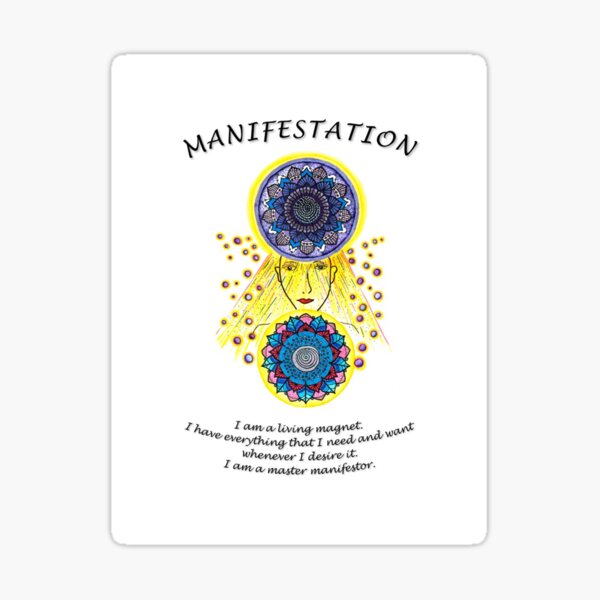 Manifestation Mandala (affirmation) Sticker