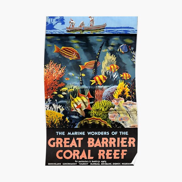 Australia Great Barrier Coral Reef Vintage Poster
