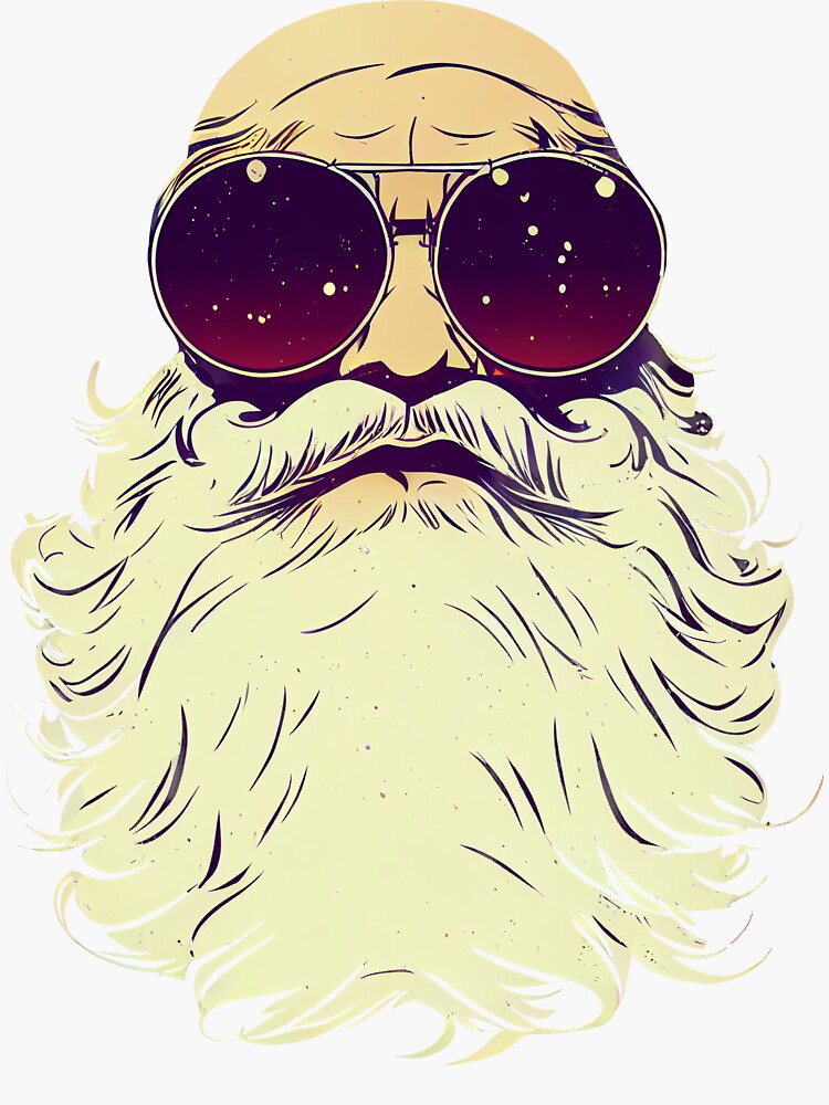 Psychedelic Big White Bearded Man with Infinity Sunglasses