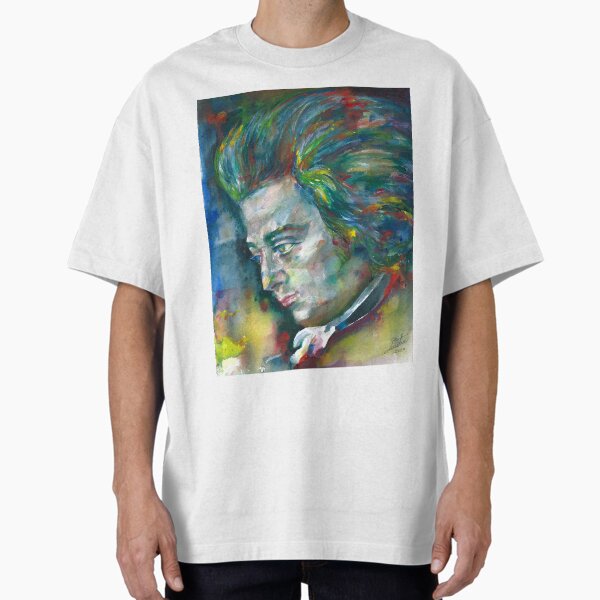 WOLFGANG AMADEUS MOZART watercolor portrait.3 Oversized T-Shirt