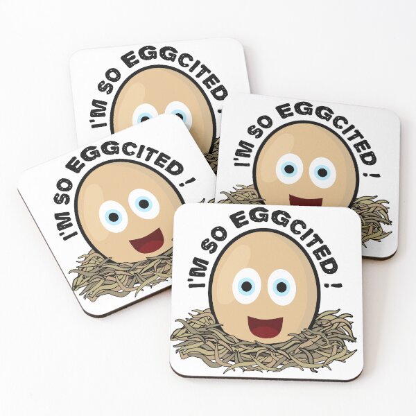 Item preview, I'm so eggcited, funny excited egg pun designed and sold by EnzoVectorism.