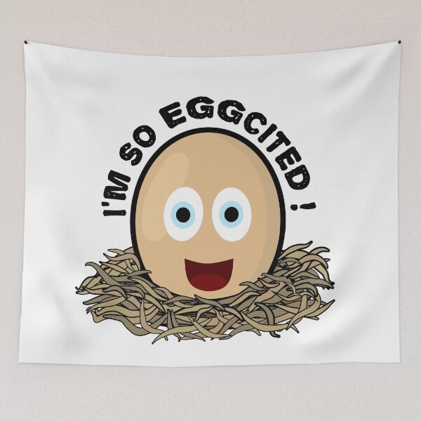 Item preview, I'm so eggcited, funny excited egg pun designed and sold by EnzoVectorism.