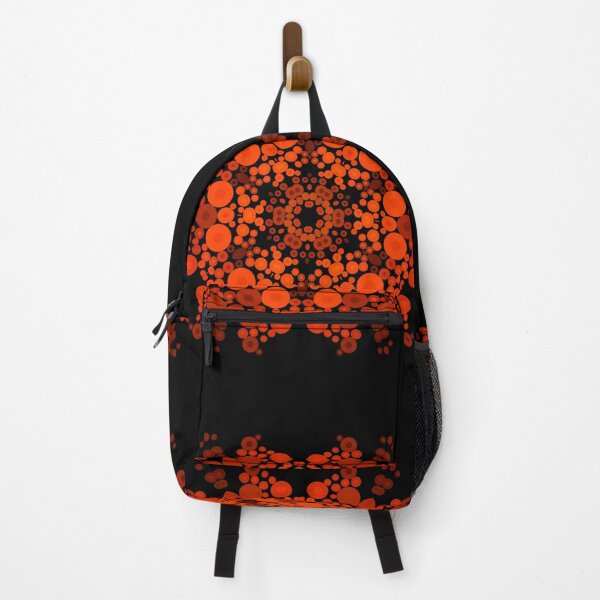 Artikelvorschau, Punkt-Mandala-Blume Orange und Schwarzes entworfen und verkauft von WormholeOrbital.