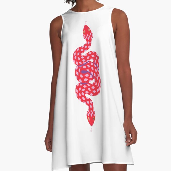 red-snake, A-Line Dress