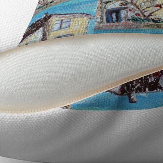 Alternate view of Cornwall house pattern Floor Pillow