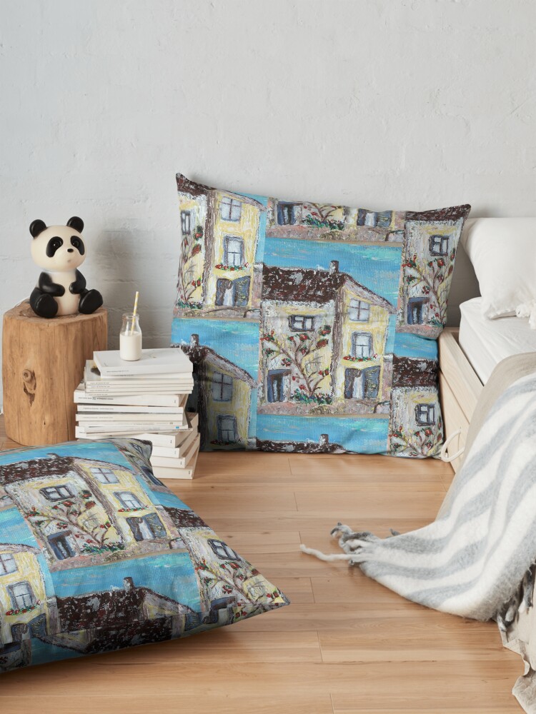 Alternate view of Cornwall house pattern Floor Pillow
