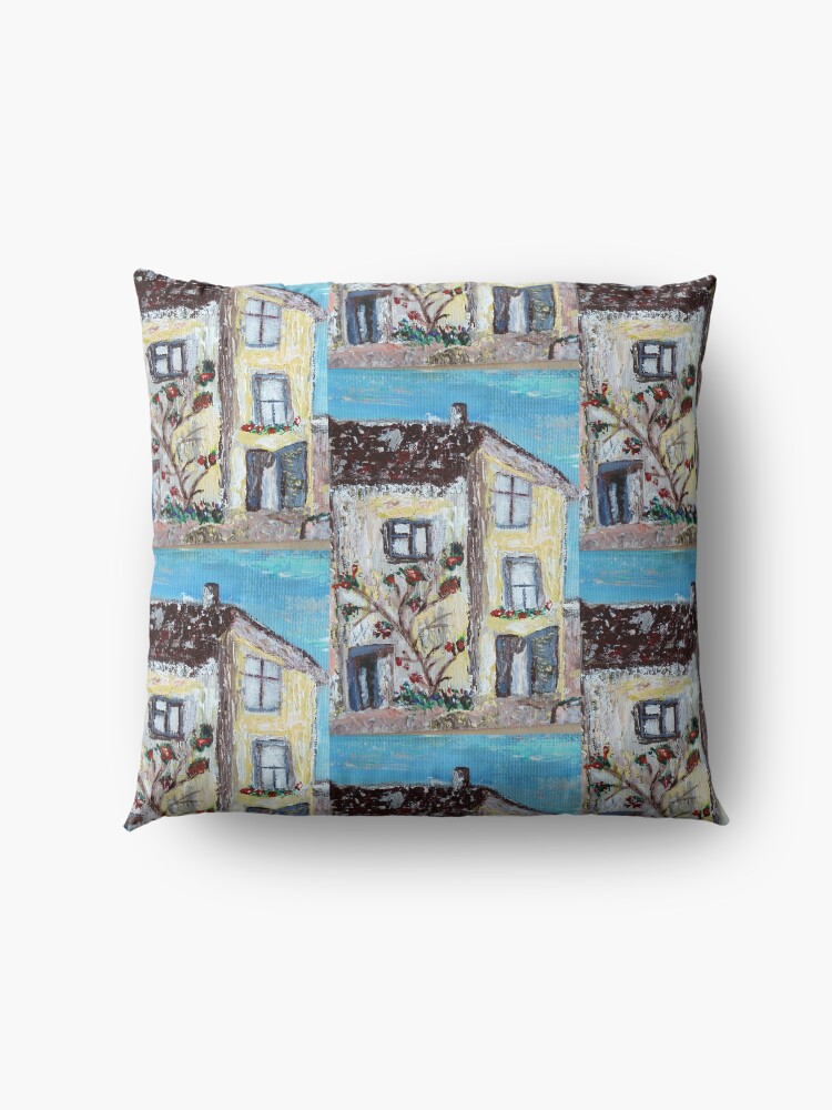 Alternate view of Cornwall house pattern Floor Pillow