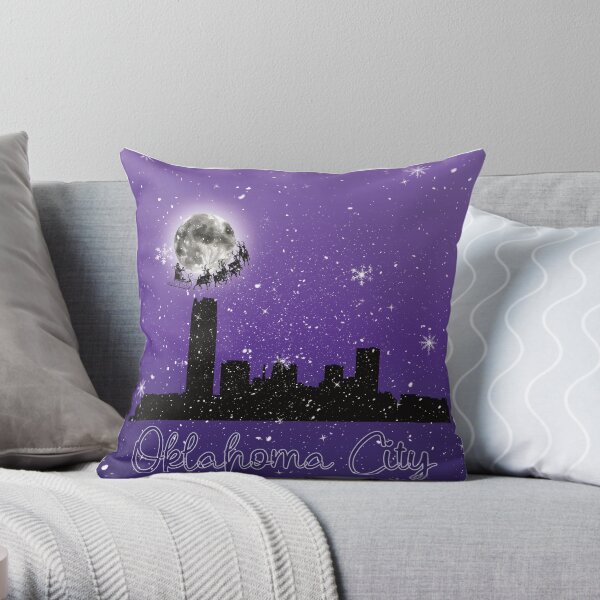 Christmas Eve in Oklahoma City, Oklahoma Throw Pillow