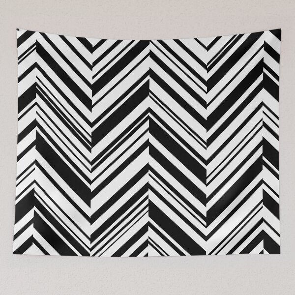 Item preview, Black and White Offset Zigzag Stripe Pattern designed and sold by All-Black-White.