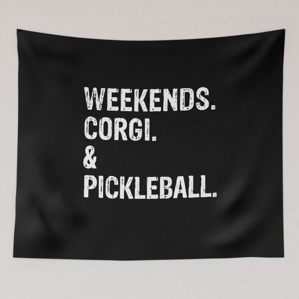 Item preview, Weekends Corgi and Pickleball Funny Dog Gift  designed and sold by Guarddogdrive.