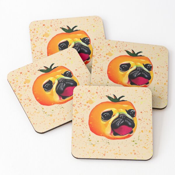 Item preview, Orange Tomato Pug Splatter designed and sold by DreamScheme.