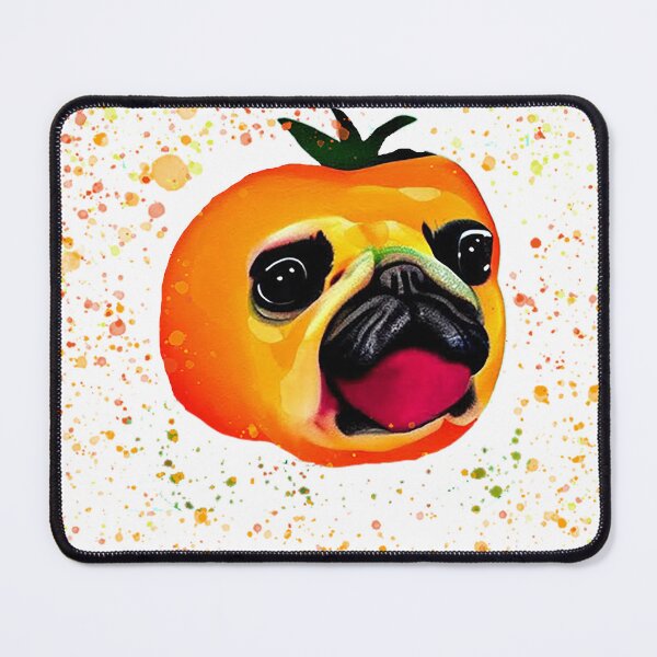 Item preview, Orange Tomato Pug Splatter designed and sold by DreamScheme.