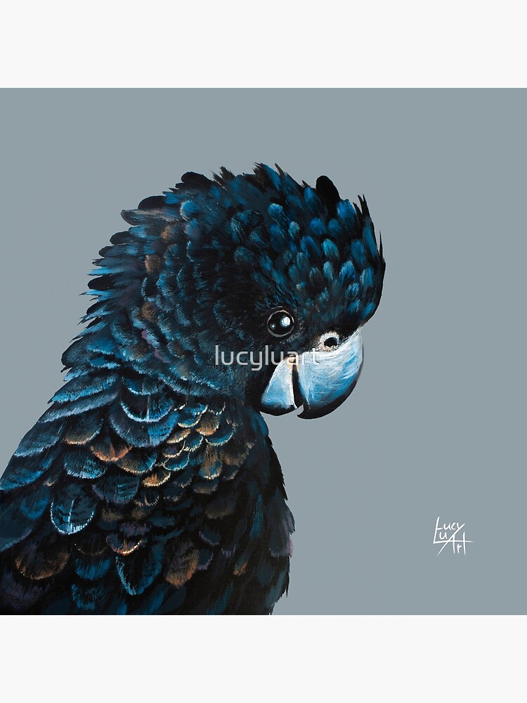 Thumbnail 4 of 4, Pillow, Black cockatoo designed and sold by lucyluart.