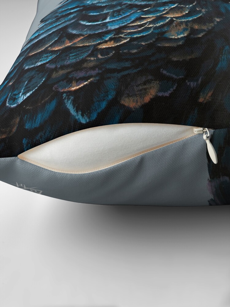 Thumbnail 2 of 4, Pillow, Black cockatoo designed and sold by lucyluart.