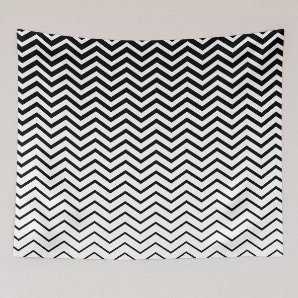 Item preview, Black and White Reducing Zigzag Wavy Line Pattern designed and sold by All-Black-White.