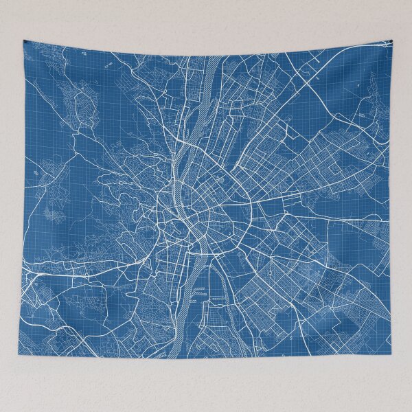Item preview, Budapest City Map of Hungary - Blueprint designed and sold by deMAP.