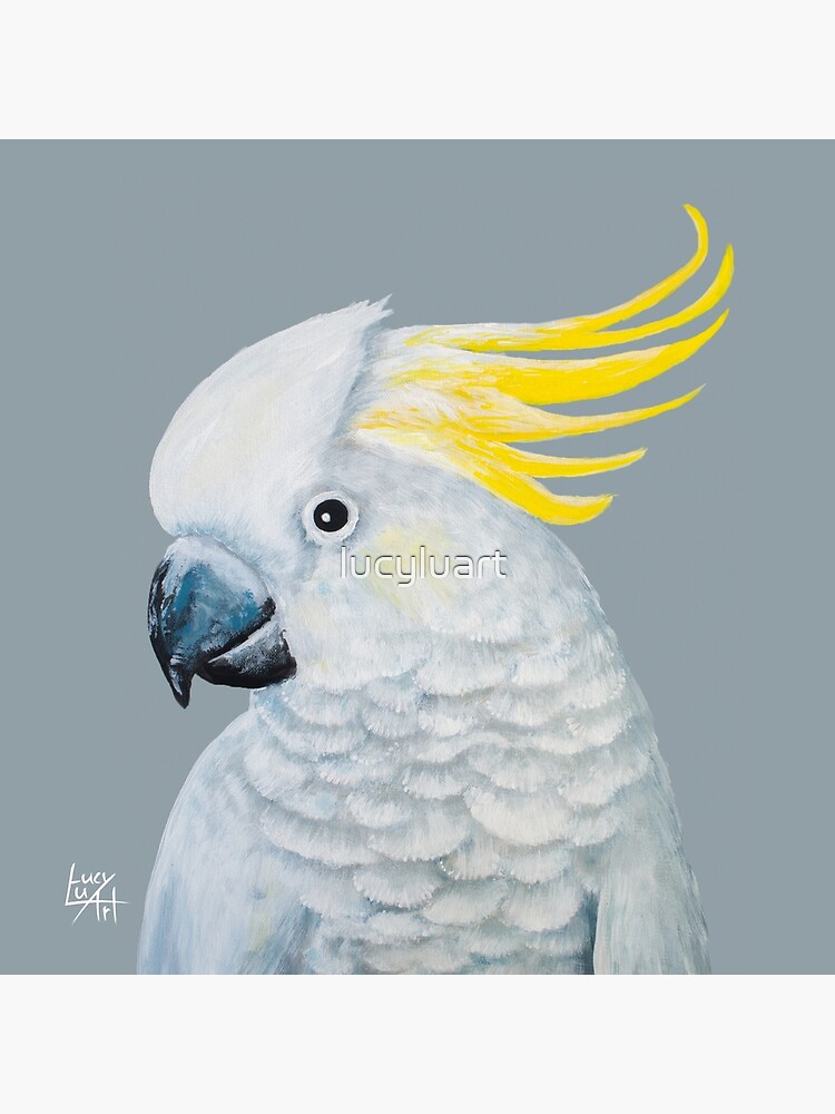 Thumbnail 4 of 4, Pillow, Sulphur-Crested cockatoo designed and sold by lucyluart.
