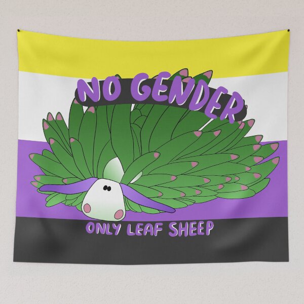 Item preview, non-binary leaf sheep designed and sold by XPLUSHMONSTERX.