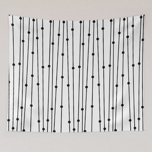 Item preview, Black and White Retro Vertical Stripe and Polka Dot Pattern designed and sold by All-Black-White.