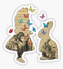 Alice & the Rabbit - Vintage Wonderland Book Sticker