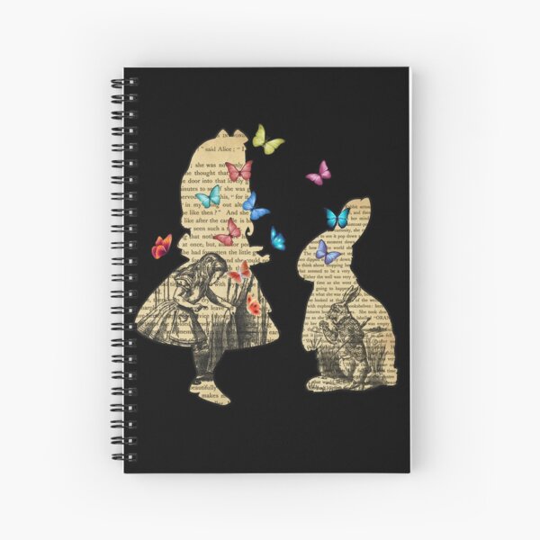 Alice & the Rabbit - Vintage Wonderland Book Spiral Notebook
