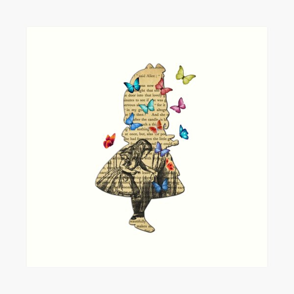 Alice In Wonderland - Vintage Wonderland Book Art Print