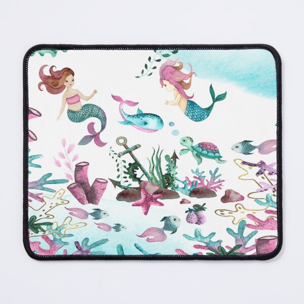 Item preview, Watercolor Coral Reef And Mermaid Life designed and sold by virillanissa.