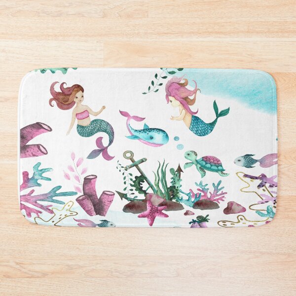 Item preview, Watercolor Coral Reef And Mermaid Life designed and sold by virillanissa.