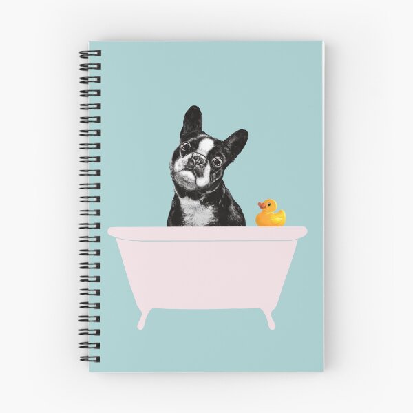 Item preview, Cute Bulldog in Bathtub Blue designed and sold by bignosework.