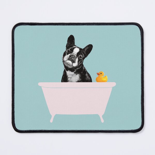 Item preview, Cute Bulldog in Bathtub Blue designed and sold by bignosework.