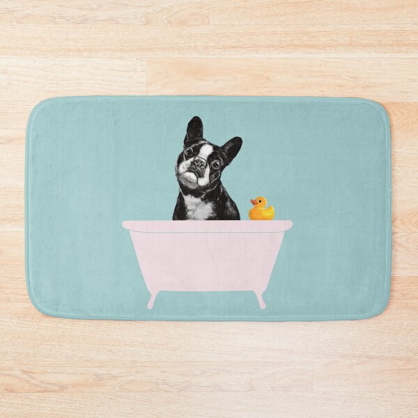 Item preview, Cute Bulldog in Bathtub Blue designed and sold by bignosework.