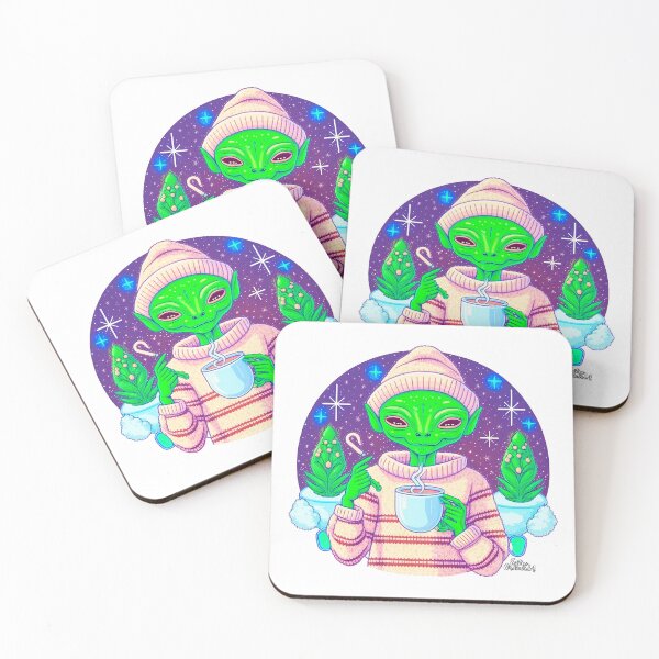 Item preview,  Christmas Funny Alien Drinking Coffee Wearing Sweater designed and sold by extraordinar-ia.