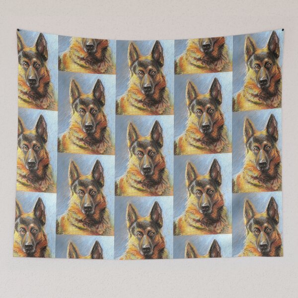 Item preview, Shepherd Dog oil pastel painting illustration  designed and sold by AnnaRuz.