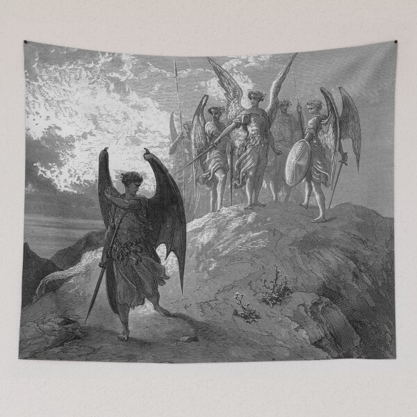 Item preview,  Paradise Lost Satan is cast out the hill of Heaven and is cast in Hell's canyons - Gustave Dore designed and sold by Vintage Designs +.