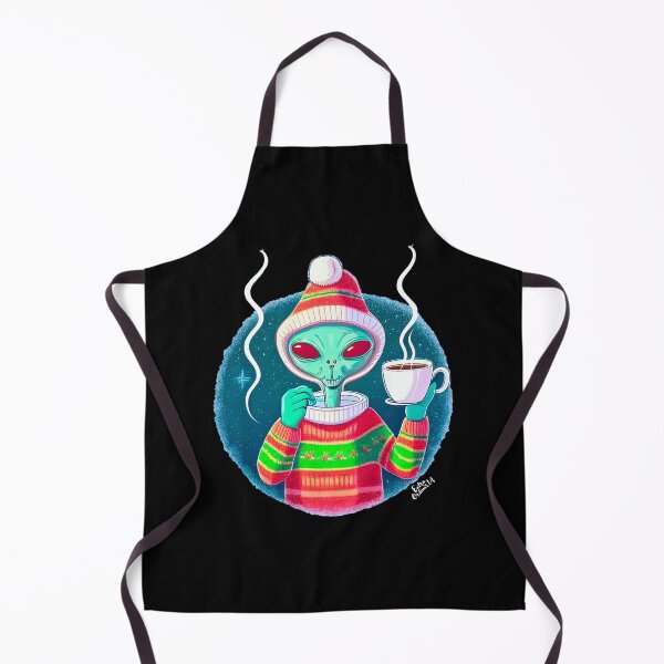 Item preview, Christmas Funny Alien Drinking Coffee Wearing Sweater designed and sold by extraordinar-ia.