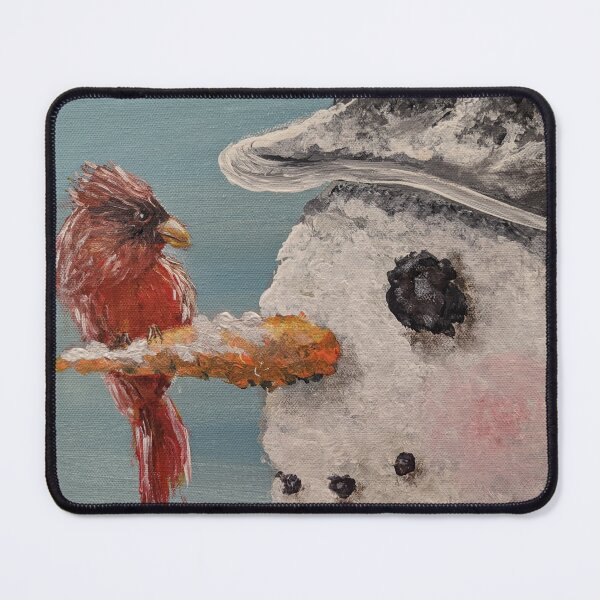 Item preview, Cardinal visits snowman designed and sold by Riffraff81572.