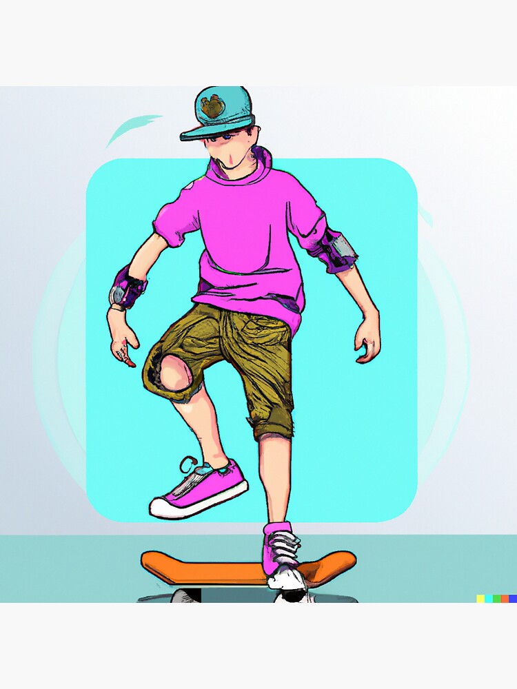 "TikTok Skater Boy illustration" Sticker for Sale by AlexTjhi Redbubble