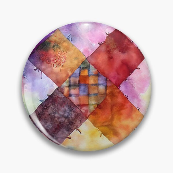 Item preview, Watercolor Patchwork Quilt Design in Bright Uplifting Colors designed and sold by ClairesPatterns.