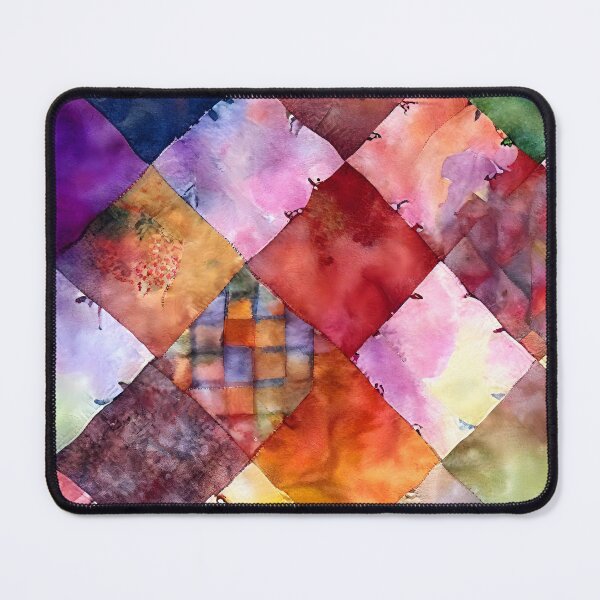 Item preview, Watercolor Patchwork Quilt Design in Bright Uplifting Colors designed and sold by ClairesPatterns.