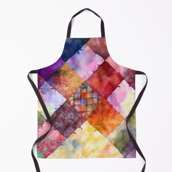 Item preview, Watercolor Patchwork Quilt Design in Bright Uplifting Colors designed and sold by ClairesPatterns.