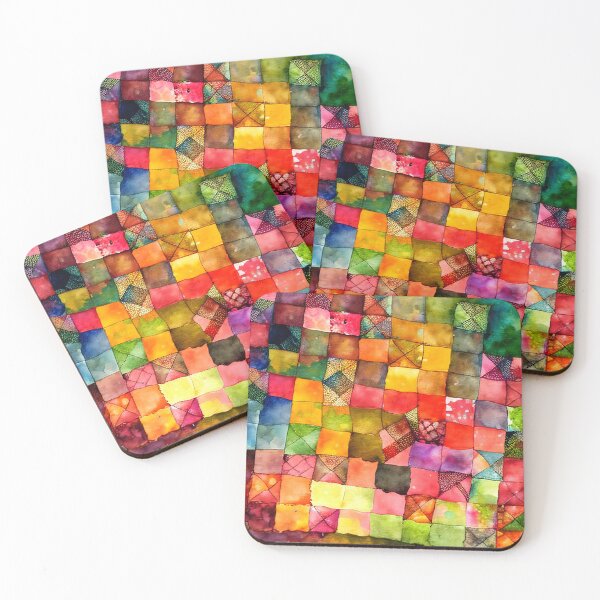 Item preview, Watercolor Patchwork Quilt Design Bright Crazy and Chaotic designed and sold by ClairesPatterns.