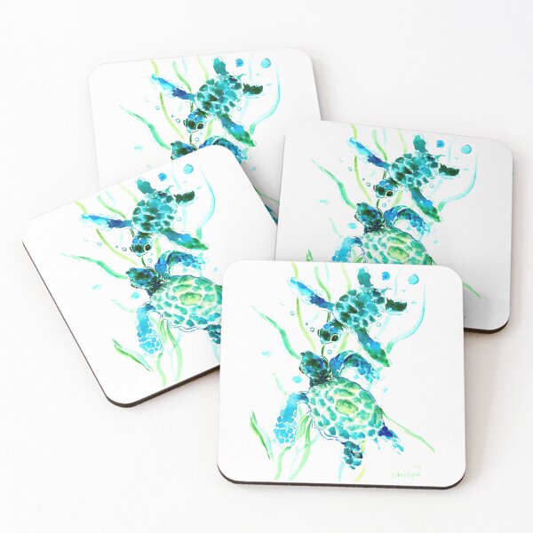 Item preview, Sea Turtle, Turquoise Blue Indico turtle color designed and sold by surenart.