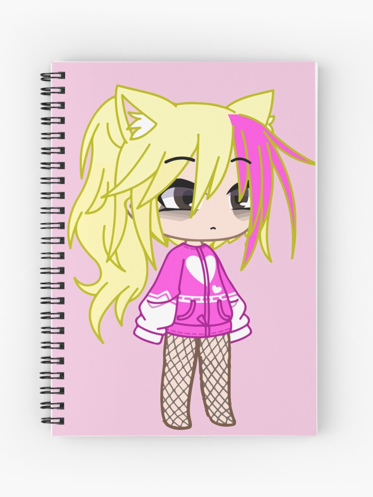 Cheerful Rock Singing Girl Gacha club - Singing Kitten Girl - Cheerful  Anime Gacha chibi girl Hardcover Journal by gachanime