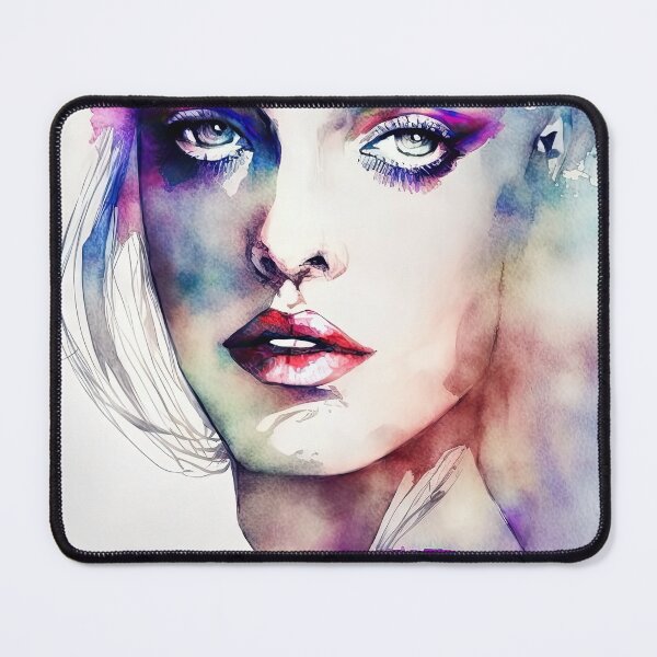 Item preview, Very beautiful and sexy woman portrait in watercolor designed and sold by mrlongfield.
