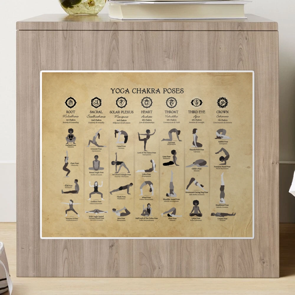 Yoga Chakra Poses Chart - 74 BBG Bath Towel by Serena King - Fine Art  America