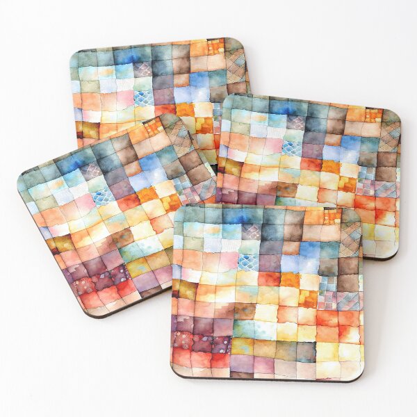 Item preview, Watercolor Patchwork Quilt Design Warm Pastel Colors designed and sold by ClairesPatterns.