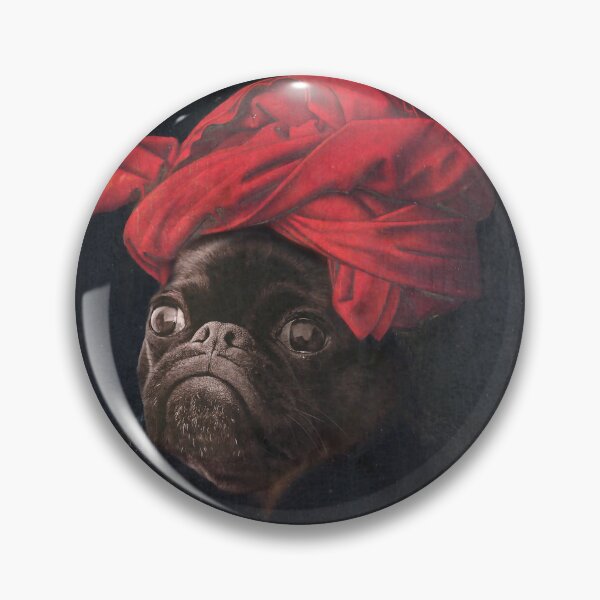 Item preview, Portrait of a Black Pug in a Red Turban designed and sold by Furry And  Purry.