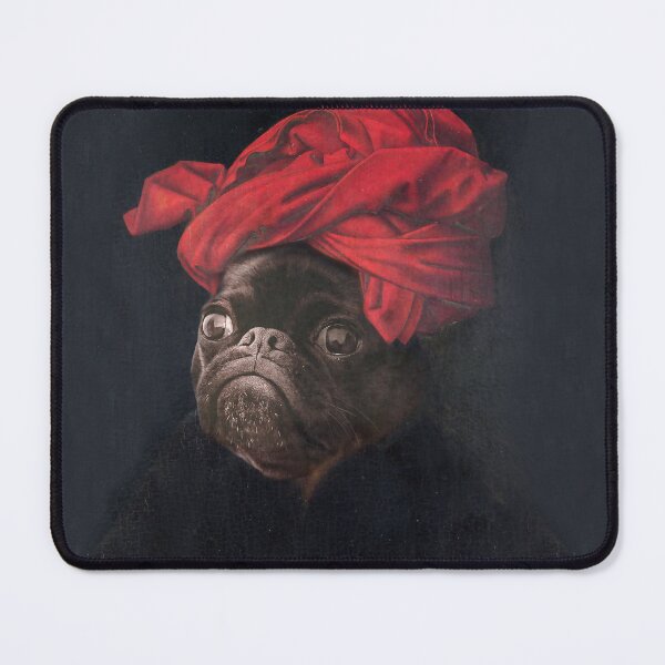 Item preview, Portrait of a Black Pug in a Red Turban designed and sold by Furry And Purry.